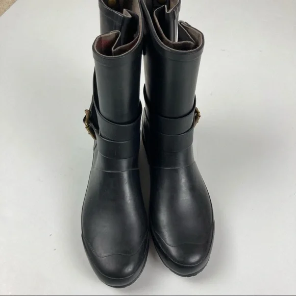 Burberry Black Mini Mid Buckle Rain Boots - Picture 2 of 12